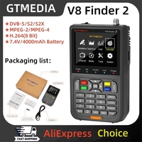 GTMEDIA V8 Finder 2 DVB-S/S2/S2X Satellite Finder Meter 3.5 Inch LCD Display 1080P,Type-C Port Satfinder VS Freesat Finder Meter