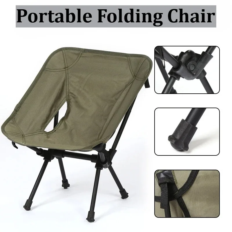 

Ultralight Aluminum Alloy Folding Moon Chair Portable Camping Chair for Outdoor Hiking Picnic Fishing Beach Travel Sketching