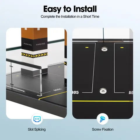 1:64 Diorama Parkeringsplats Leksaksbil Modell Förvaringsställ Displaylåda Simulera Miniatyr Scenmodell för Heminredning 8 best sales leksaksgaragedörr - №5