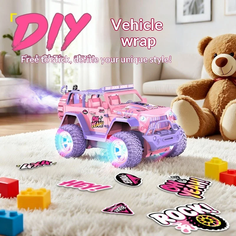 الوردي 2.4G التحكم عن بعد رذاذ RC Monster Truck 1:16 لعبة مقياس للفتيات هدية مثالية الشحن السريع #2