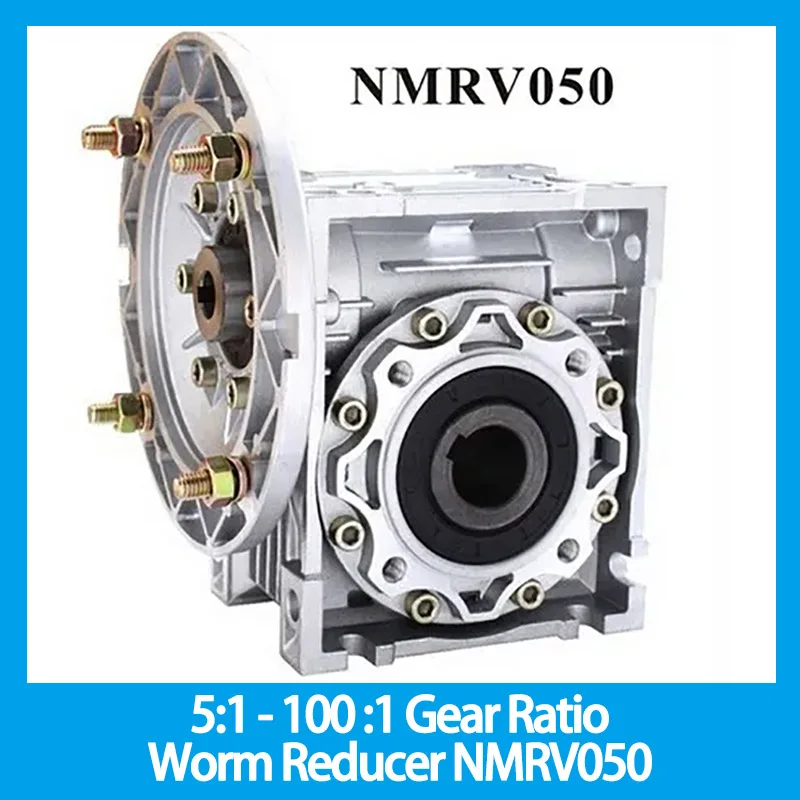 5:1 - 100 :1 Gear Ratio Worm Reducer NMRV050 11mm 14mm 19mm Input Hole For 0.12KW-0.75KW Motor