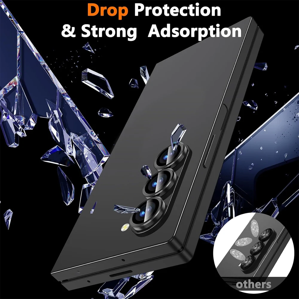 Samsung-Anillo de Metal para lente de cámara, Protector de cristal Protector para Samsung Galaxy Z Fold 6 5G, funda de tapa de lente trasera