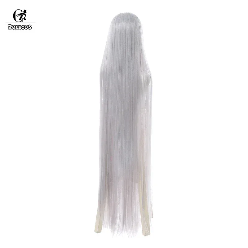 

zz04zz12 MHA Rabbit Hero Mirko 120cm Long Straight Wig 47.24 Inch Women White Hair Anime Miruko Cosplay