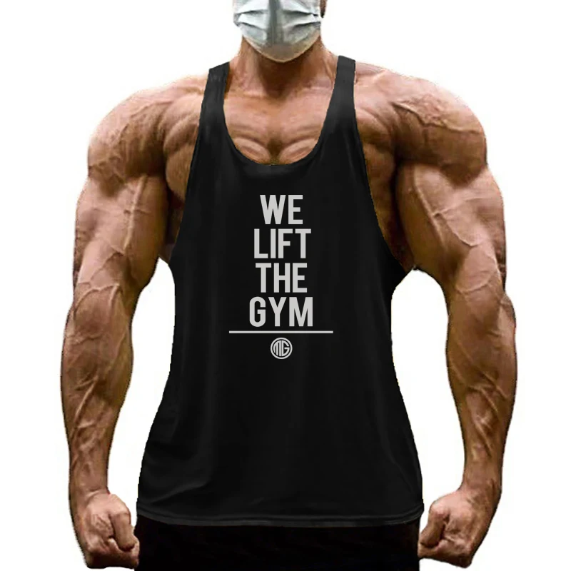 Mens Summer Cotton Y Back Gym Clothing Fitness Sleeveless T Shirt Muscle Singlets Professional Bodybuilding Workout Tank Tops