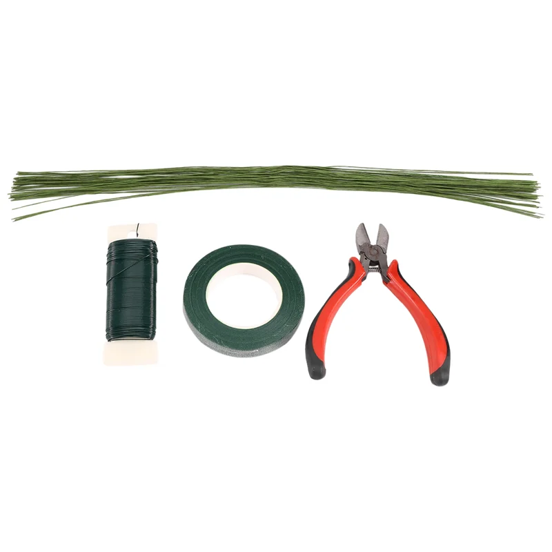 

A21Q -Floral Arrangement Tool Kit Floral Tape Stem Wrap Green Stem Wire Floral Wire For Bouquet Stem Wrap Florist