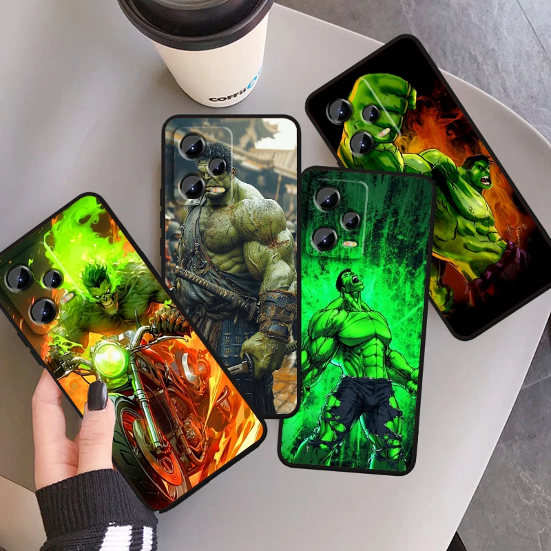 

Hulk Cool Marvel Popular For Xiaomi Redmi Note 13 12R 12 12S Turbo 11 11T 11S 10 10S Pro Plus 5G Black TPU Phone Case