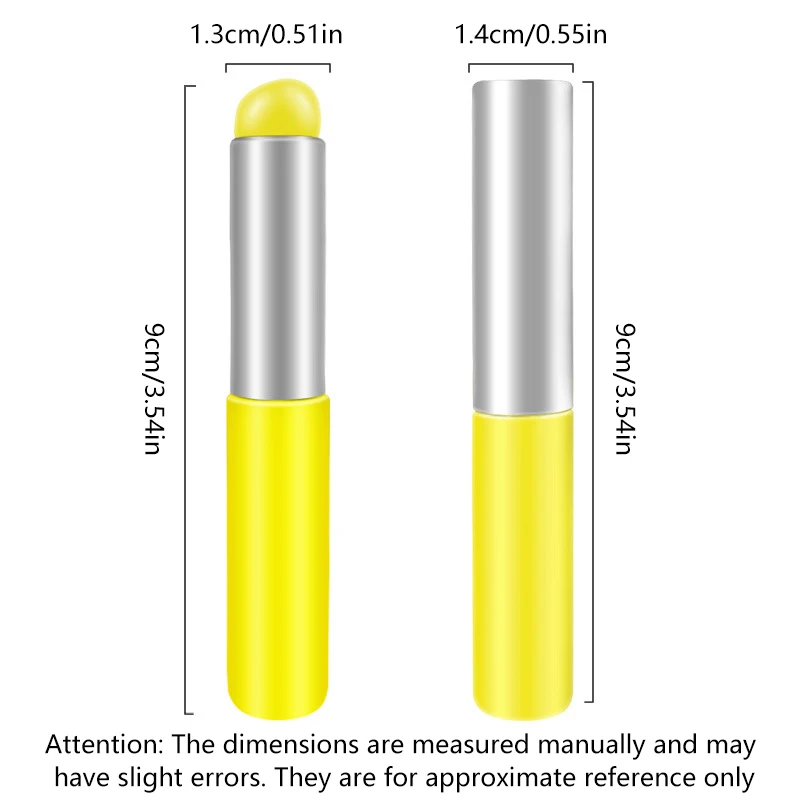 Pincel de maquillaje corrector y labial de silicona amarillo limón con cubierta Q aplicador de lápiz labial de cabeza redonda suave cosmético de labios multiusos