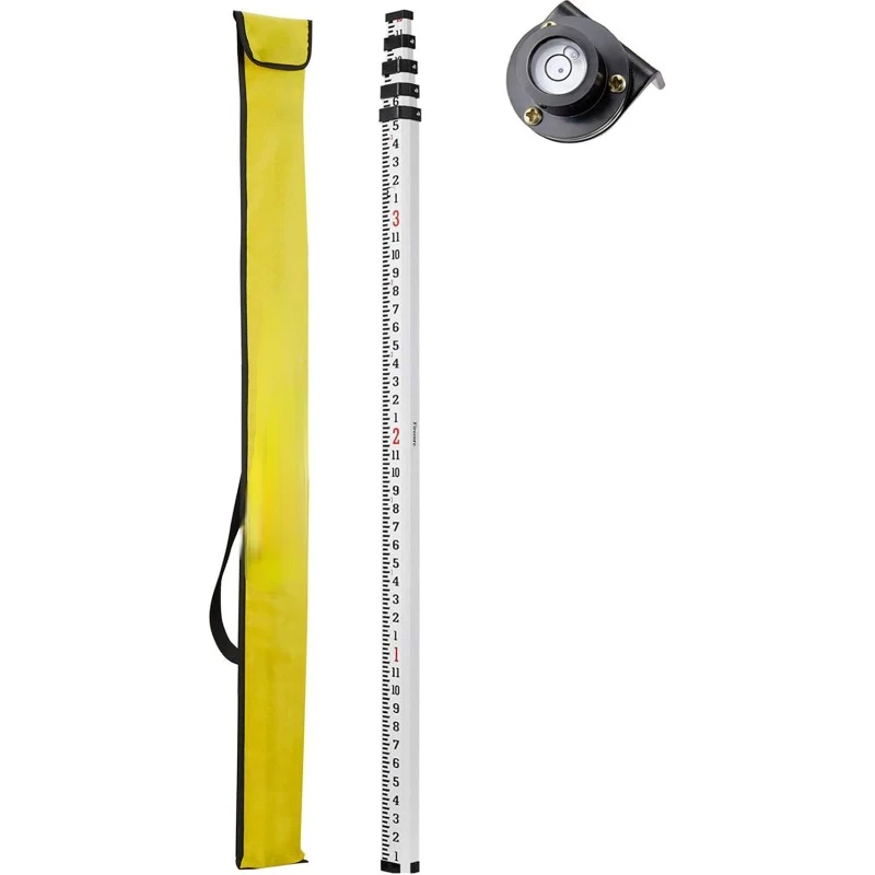 

Aluminum Grade Rod - 10ths, 5 Sections Telescopic with Bubble Level-FLR500B