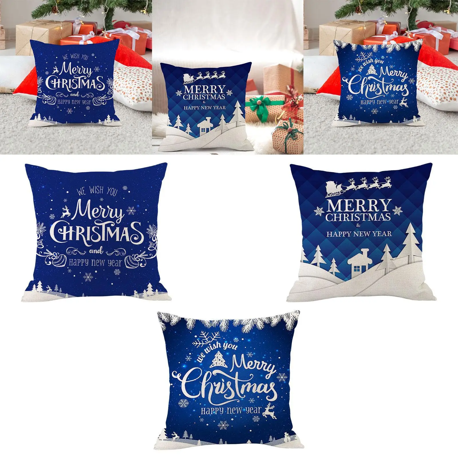 Christmas Cushion Covers 18x18–Soft Decorative Pillow Case for sofa Decor