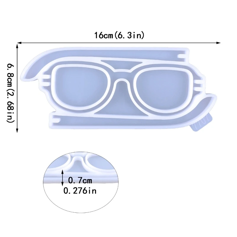 R3MC Glasses Shape Ornament Decoration Mold Used for Resin Casting Jewelry Making