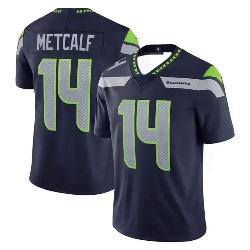 NFL Seattle Seahawks Player Jersey Sports Casual Short Sleeved Men's Training Fitness T-shirt Comfortable and Breathable