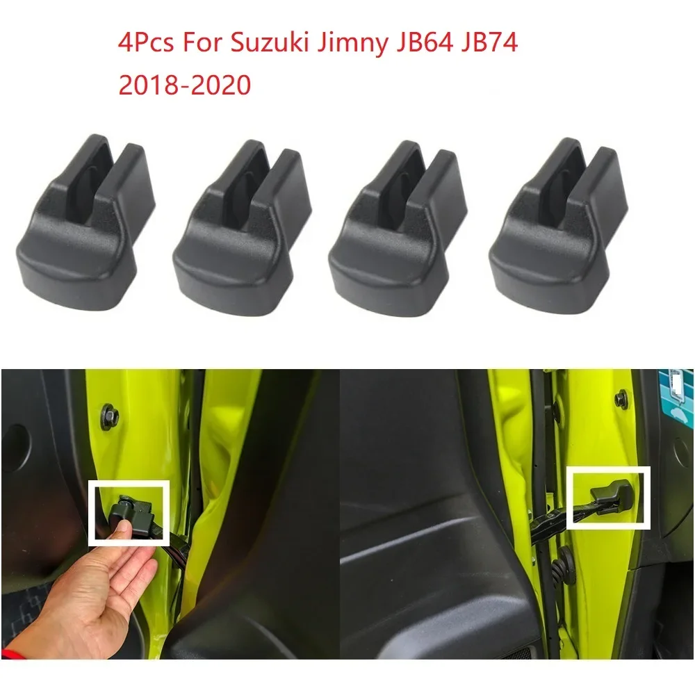 

4PCS Car Door limiting Cover Protection Car Accessories Black For Suzuki Jimny JB64 JB74 2018-2020 Car Interior Accessories