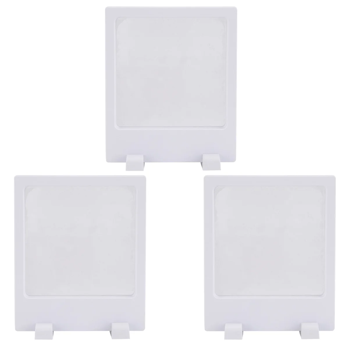 

3 Pcs Stand Durable PE Jewelry Display Box Film Jewelry Stand Medal Coin Stamp Showcase Collectors Trays Rack Practical