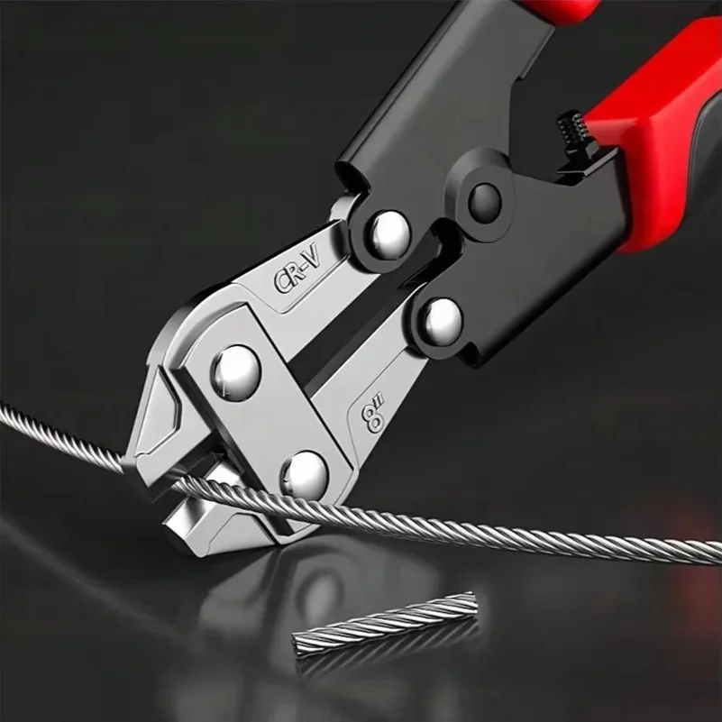 1pc Mini Bolt Cutter, Made Of Chrome-Vanadium Alloy Steel, Fast And Sharp, Labor-Saving Operation, Used To Cut Wire, Bar Steel,