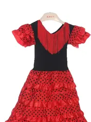 1pcs/lot Traditional Spanish Dance Dress Girls Classic Flamengo Bullfight Festival dress