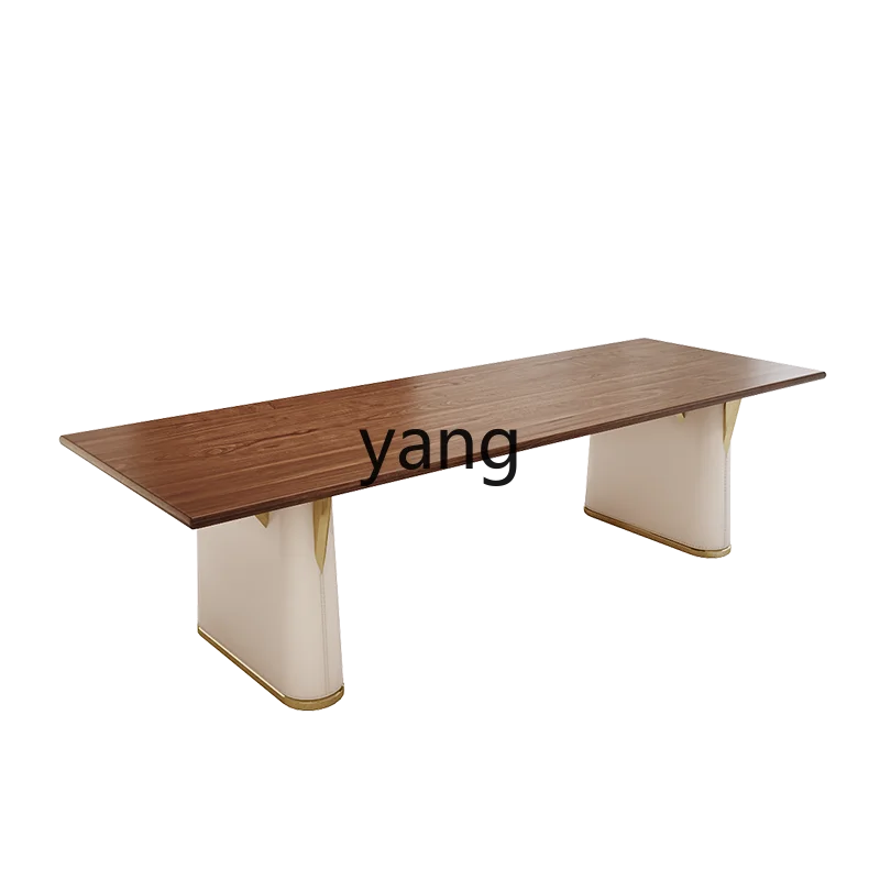 

LTT black walnut tea table and chair combination new Chinese office tea table light luxury solid wood dining table