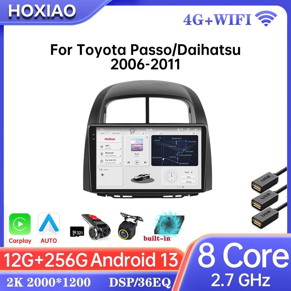 UIS7870 Car Radio Android 13 For Toyota passo MYVI DAIHATSU SIRION 2006-2011 CarPlay Auto BT Multimedia GPS 360° Head Unit