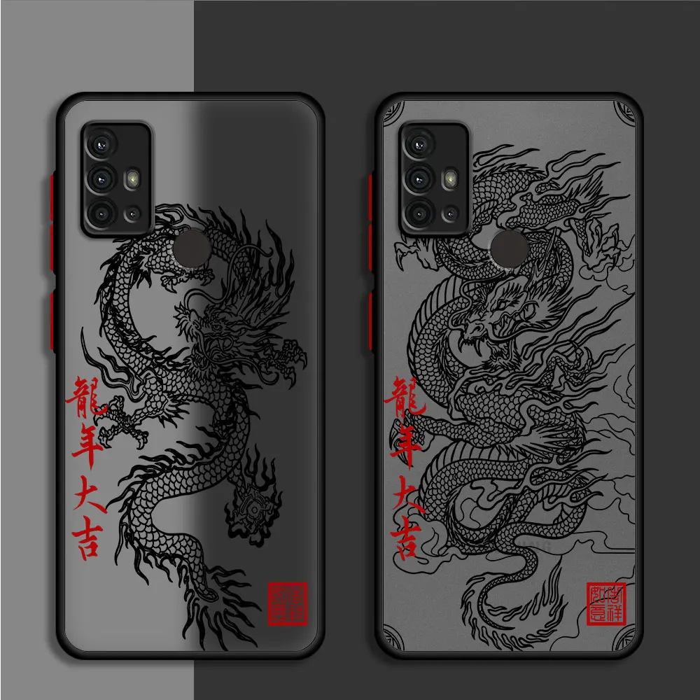 Case for Samsung Galaxy A21s A31 A53 A33 A73 A14 A51 A71 A24 A52 A32 A72 A23 A13 A12 A22 5G Chinese Dragon Hard PC Back Cover