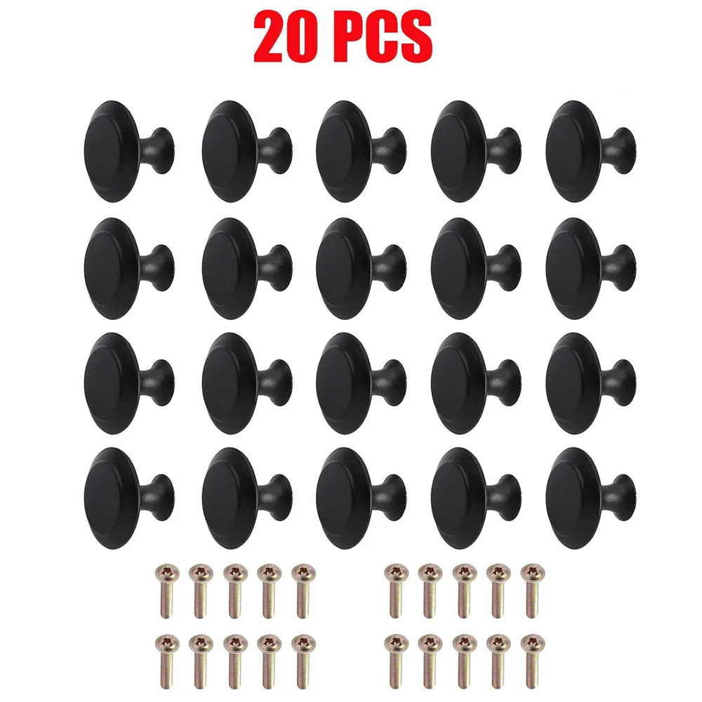 

20pcs/set Round Cabinet Knobs Stainless Steel Drawer Knobs Kitchen Cupboard Pull Handles Furniture Hardware Accessory