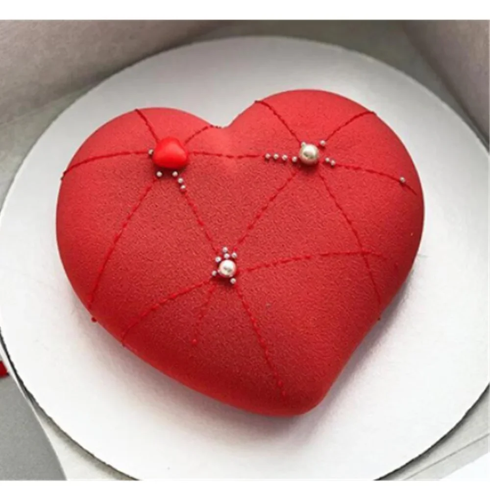 Love-Heart Shape Silicone Mold Heart Mousse Mould Chocolate Ice Cream Dessert Mouler Cake Decorating Tools Kitchen Accessories