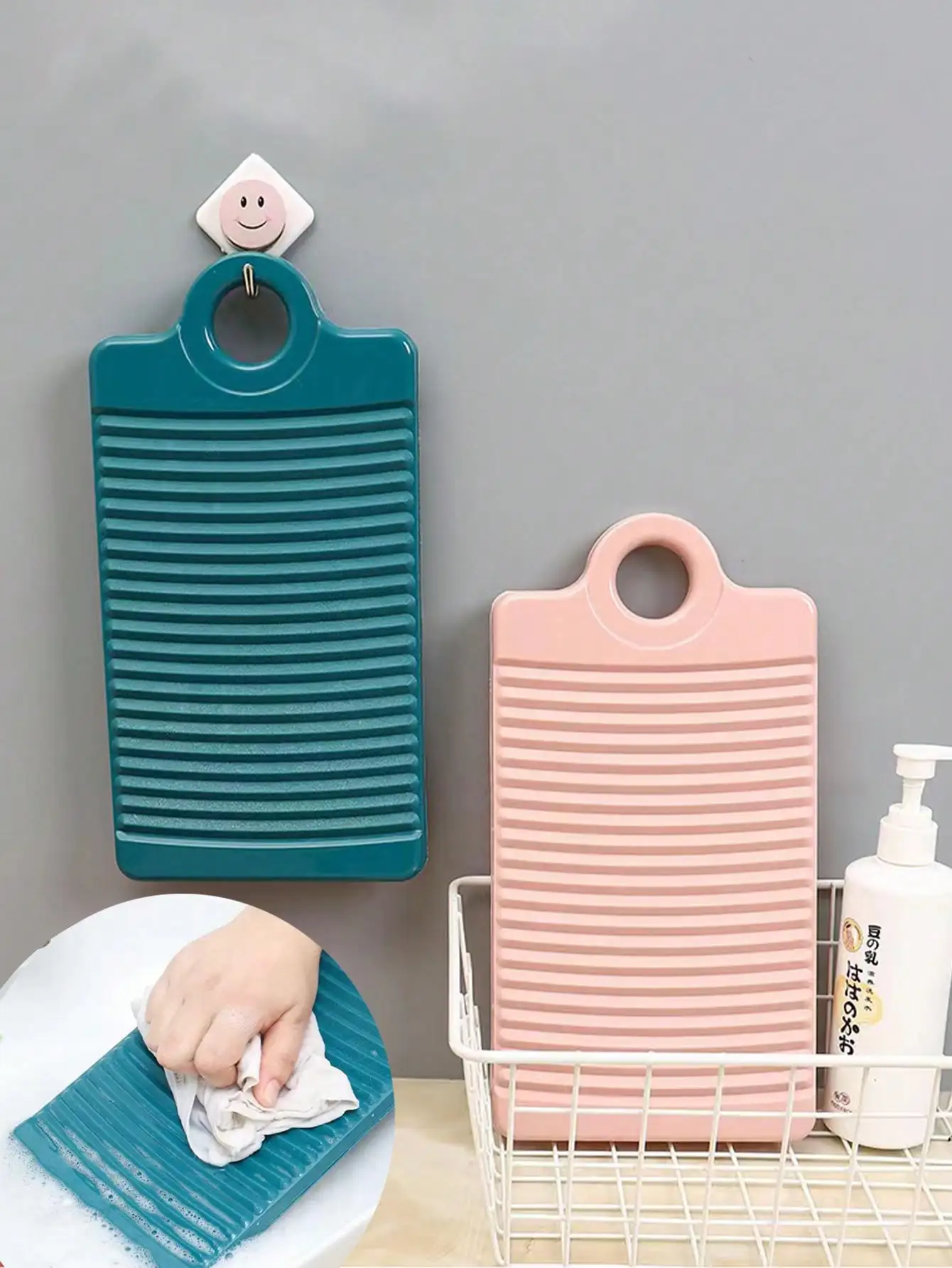 Tabla de lavado antideslizante de Color aleatorio, Mini tabla de fregado de mano para el hogar, depurador de ropa engrosado, 3 uds.