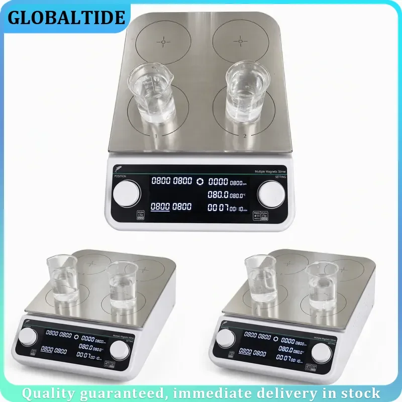 Digital Display Magnetic Stirrer Hot Plate Mixer 4 Station 6 Position Laboratory Heating Stirring Machine