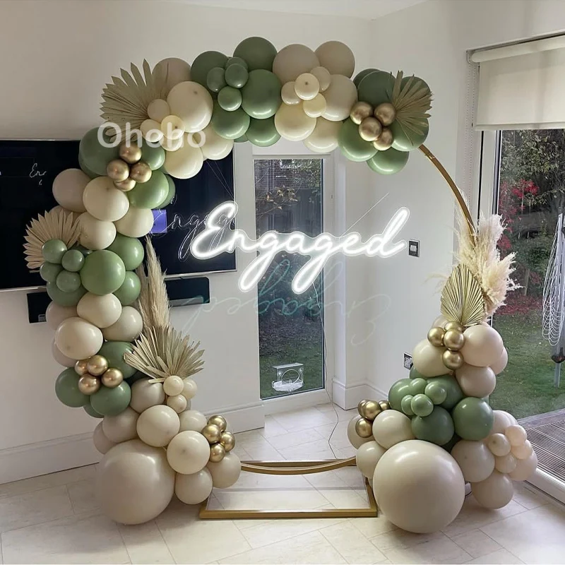 Green Beige Balloon Garland Arch Kit Wedding Engagement Balloons Birthday Party Decoration Baby Shower Christening