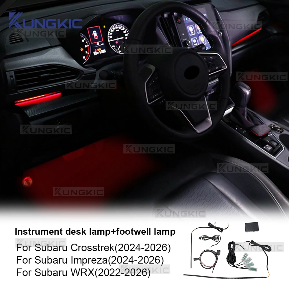 LED Ambient Strip Light For Subaru Crosstrek/Impreza 2024 2025 2026 For WRX 2022-2026 Car Instrument & Footwell Atmosphere Lamp