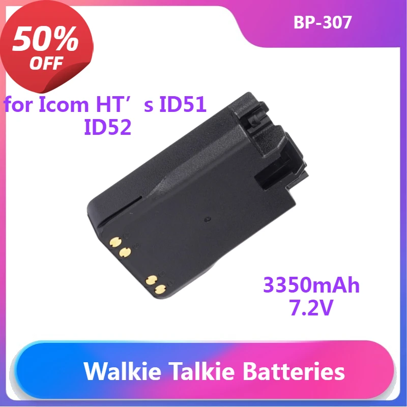 BP-307 Radio Li-ion Battery for Icom HT’s ID51 ID52 ID31 IP503 IP100 IC705 Walkie Talkie Accessory
