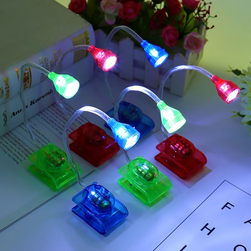 LED Book Reading Lamp Mini Clip-On Flexible Bright Light Portable Book Light For Travel Bedroom Book Reader Kids Gifts Lighting