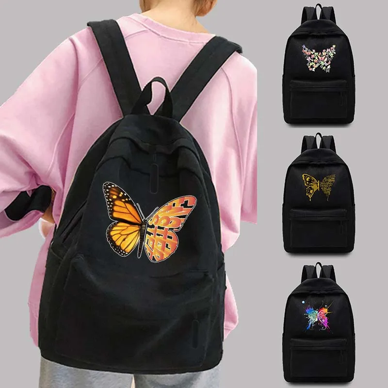 

Unisex Ladies Backpack School Bag Teen Harajuku Butterfly Pattern Sports Backpacks College Travel Backpack Backpack Laptop Bags