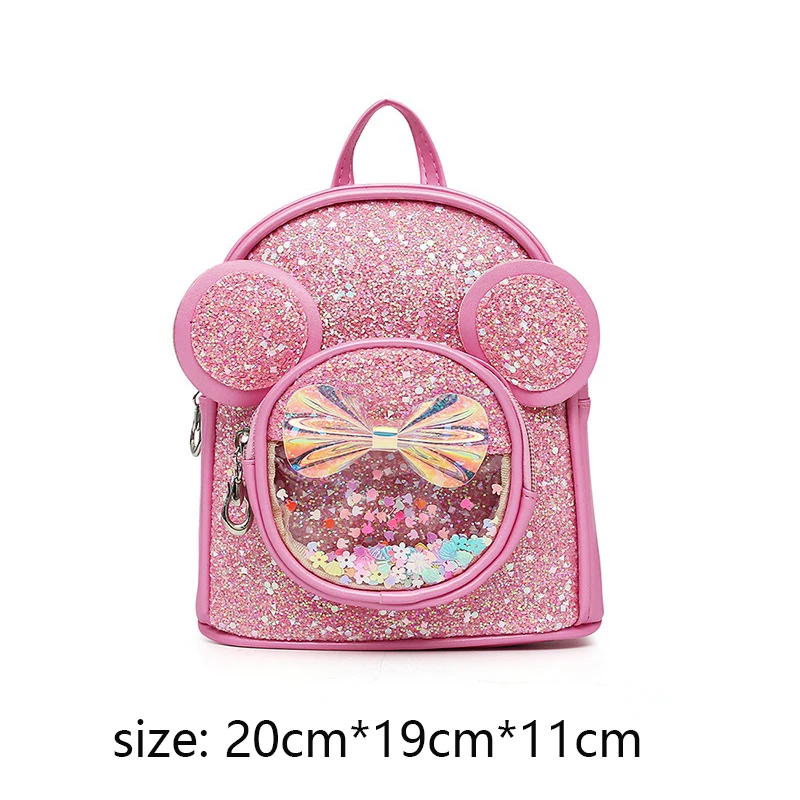 Cute Children Bag Fashion Sequin Kindergarten Backpacks for Baby Girls Cartoon Mouse Casual Backpack Princess Bag Girls Gifts