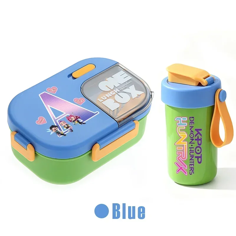 For KPOP Meal Box Water Cup Set Student  Vivid Colors Letter Lunch Bento Box Seasoning Box Tableware Water Bottle Hot Gifts - view 3