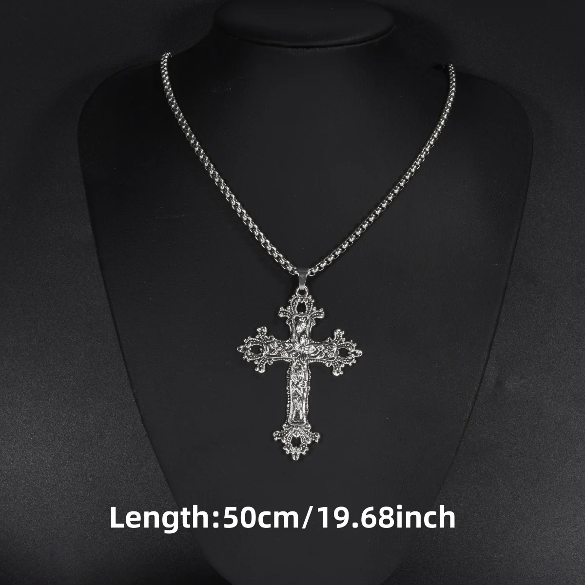 Gotische Blumen-Großkreuz Y2K Damen Creolen Halloween Hexerei Kruzifix Ohrringe Ästhetischer Boucle Oreille Schmuck – Detail 12