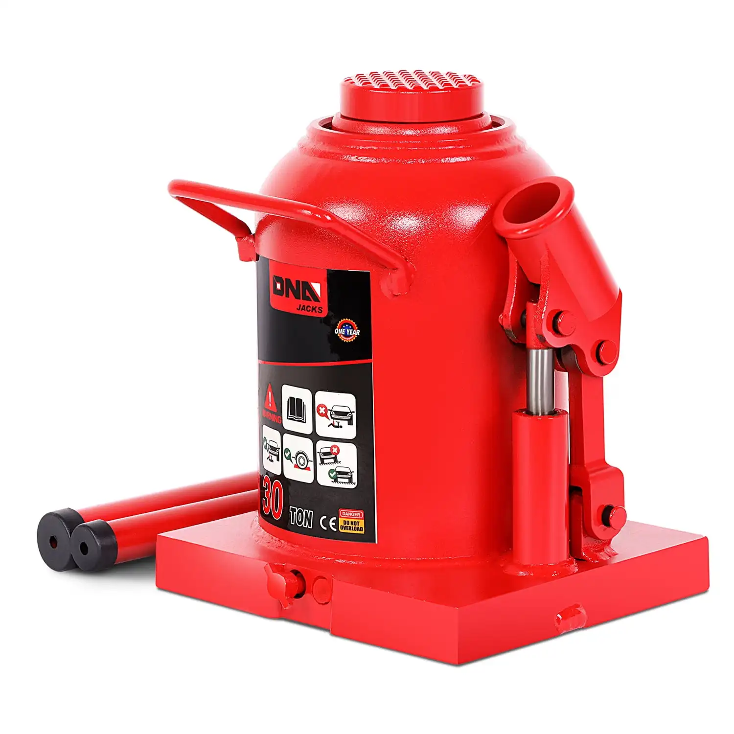

16.1" 30 Tons (66138.6 lbs) Car Auto Repair Manual Steel Automotive Hydraulic Welded Bottle Jack Red