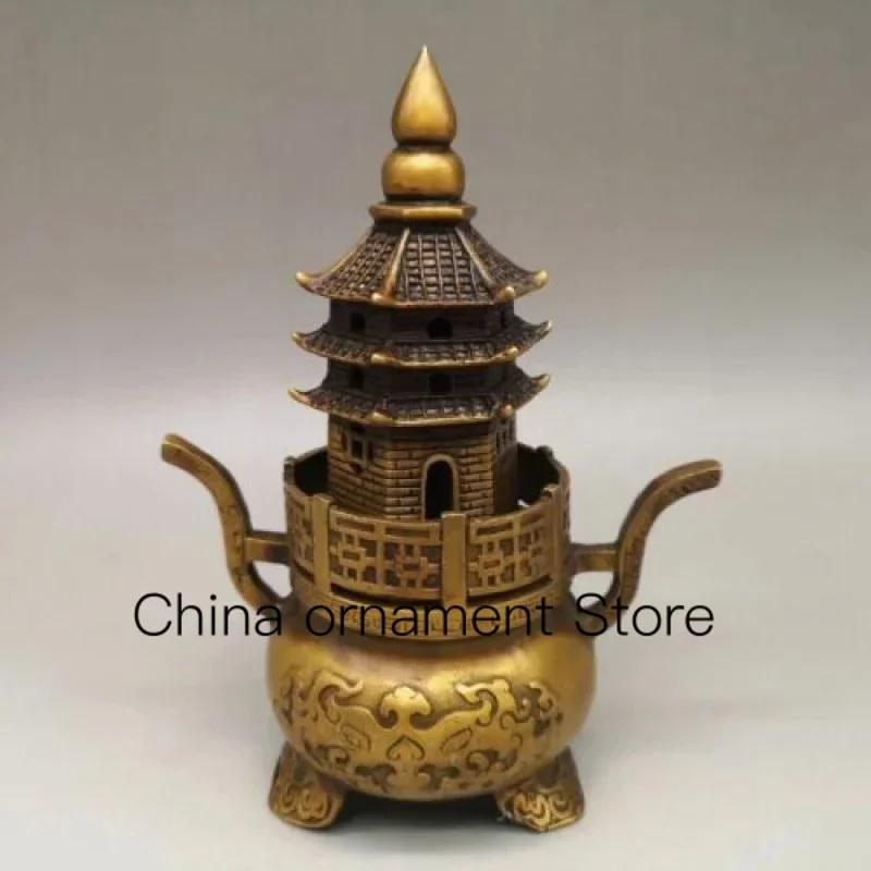 Antique Ancient Bronze Dragon Tower Statue Indian Censer Review Stamp