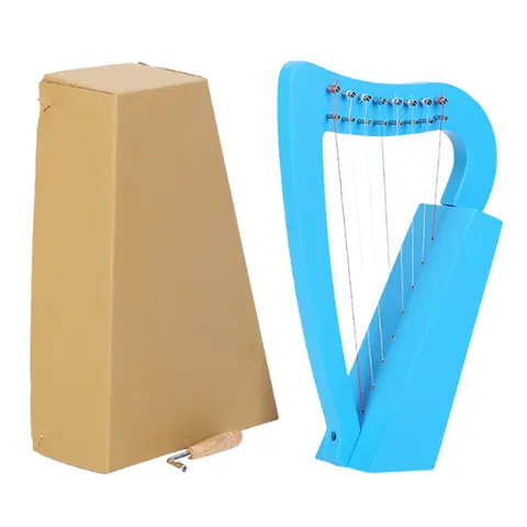 8 Strings Lyre Harp with Tuning Wrench Stringed Instrument Musical Instrument for Adult Kids Beginner
