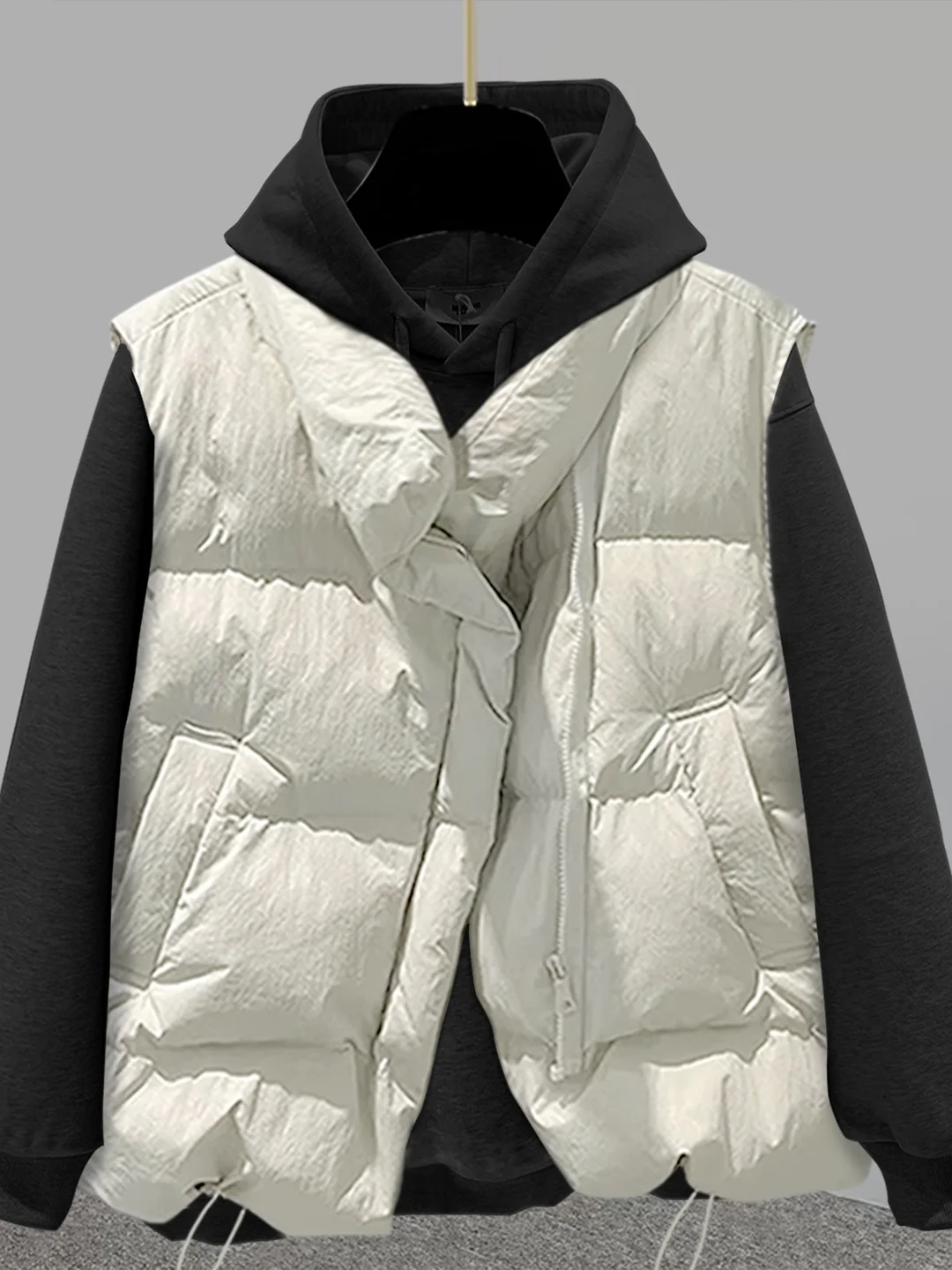 

Свободный жилет на молнии из хлопка: новая осенне-зимняя коллекция, простой дизайн, универсальная верхняя одежда, молодежный стиль, однотонный цвет