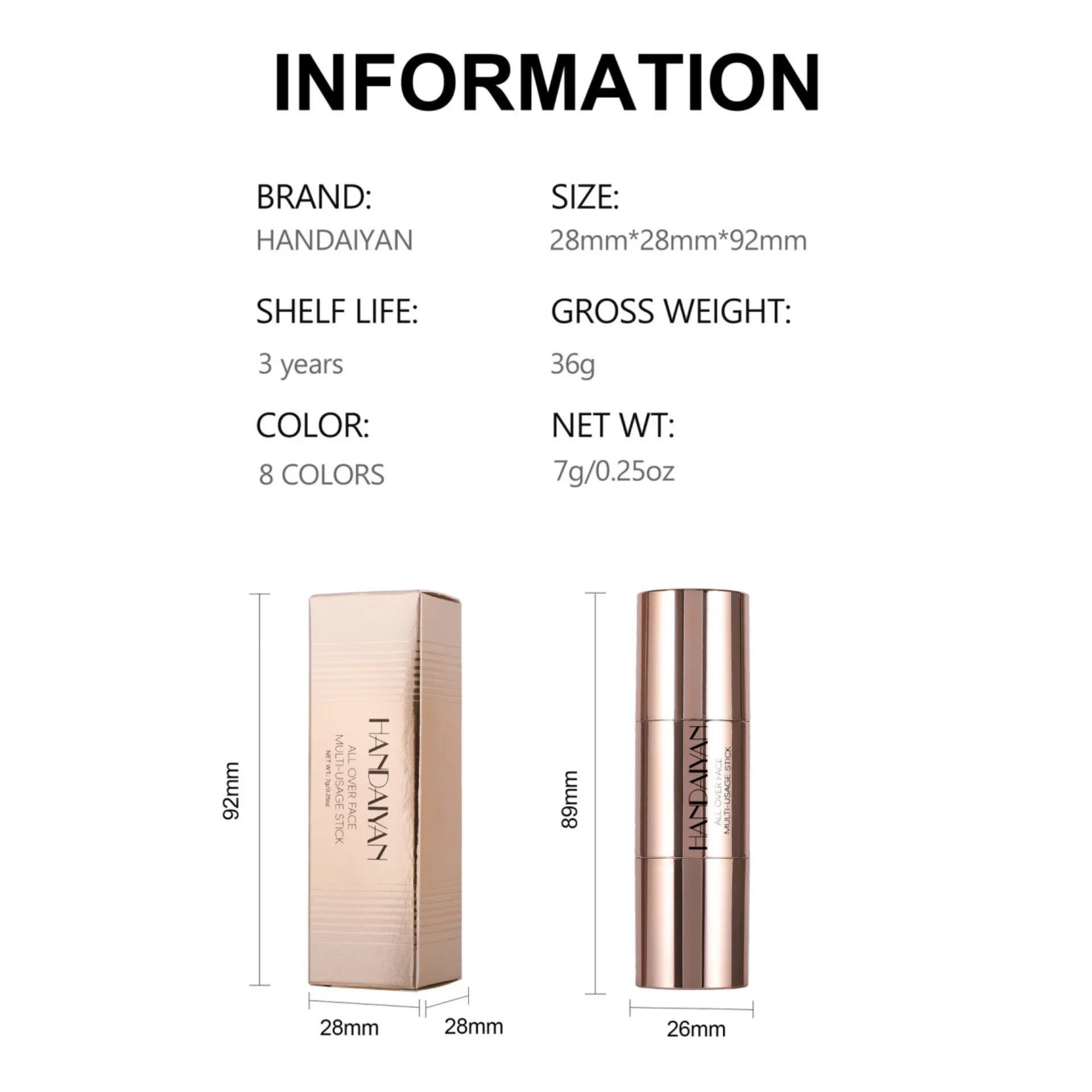 Evidenziatore a doppia testa Stick Contorno Stick Contorno viso liscio come setoso naturale impermeabile per ombretto per naso con pennelli per trucco