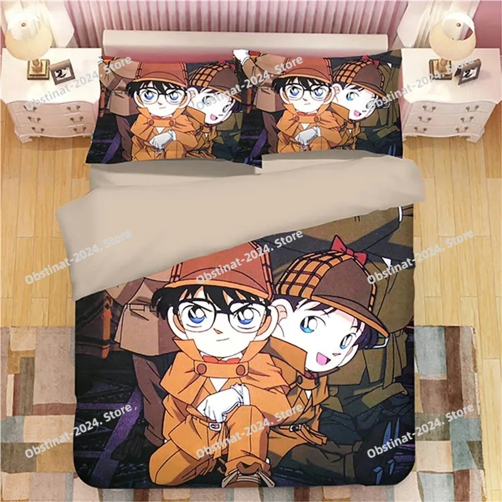 

Anime Duvet Cover Pillowcase Detective C-Conan Bedding Set Adult Boy Girl Bedroom Decoration Children Single Double Large Size