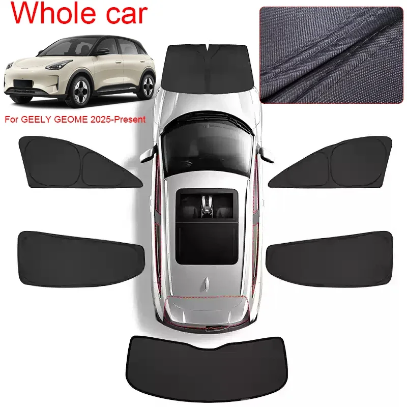 

Car Black Anti-UV Window Privacy Sunshade For GEELY GEOME 2025-Present Auto Heat Insulation Protect Cover Interior Accessory