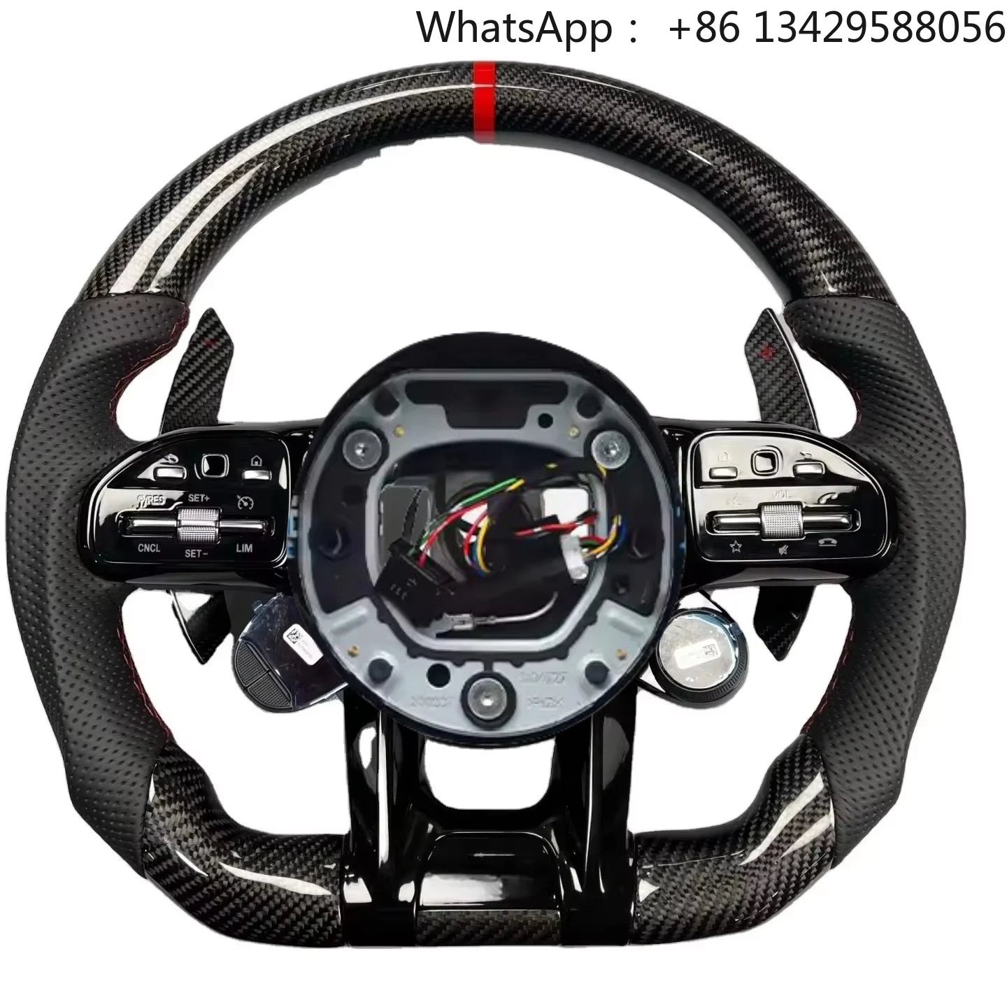 For Mercedes Benz C300 C200 C180 C260 C43 C63 W204 W211 W212 C-Class LED Display Carbon Fiber Steering Wheel Automotive Interior