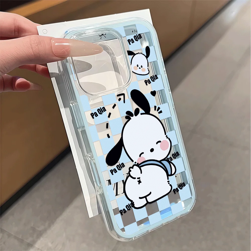 Cute Cartoon Pochacco PaQia Clear Case For iPhone 17 Pro 16 15 14 Pro Plus 11 12 13 Pro Max X XR XS 17 Air Soft Protective Cover