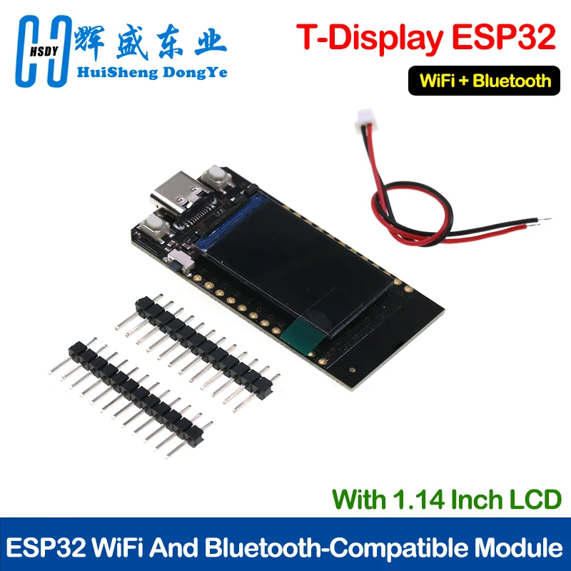T-Display ESP32 WiFi And Bluetooth-Compatible Module Development Board 1.14 Inch LCD Control Board for Arduino
