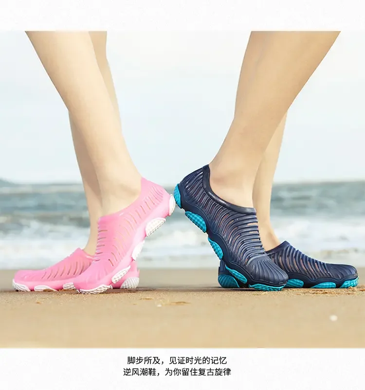 Sandalias antideslizantes de Color caramelo para mujer, zapatos planos de gelatina con punta abierta para jardín y playa, novedad de verano, 2024