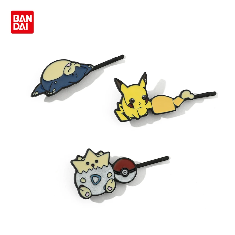 

Bandai Pokemon Kawaii Hair Clip Pikachu Snorlax Cartoon Hairpin Women Fashion Hairclip Head Accessories Cute Jewelry Gifts