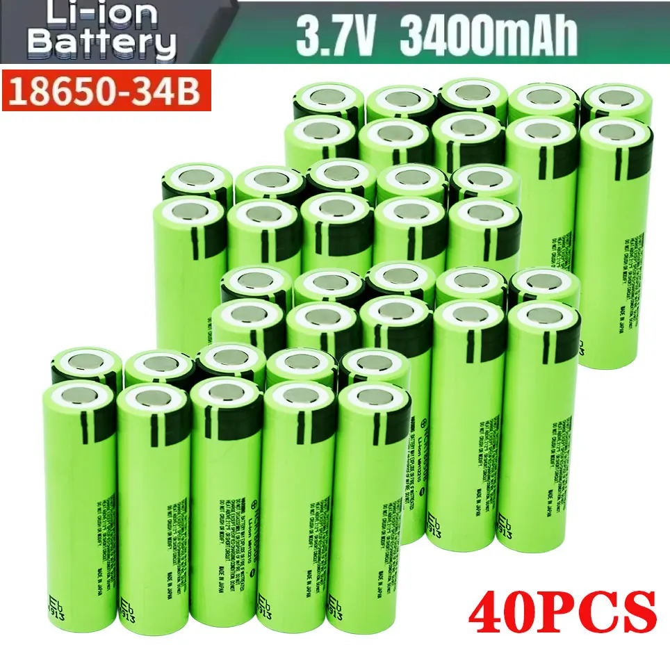 NCR18650B 3,7 V 3400 mAh 18650 100% nieuwe en originele oplaadbare batterij met puntige kop voor zaklamp, draagbare ventilator en scheerapparaat