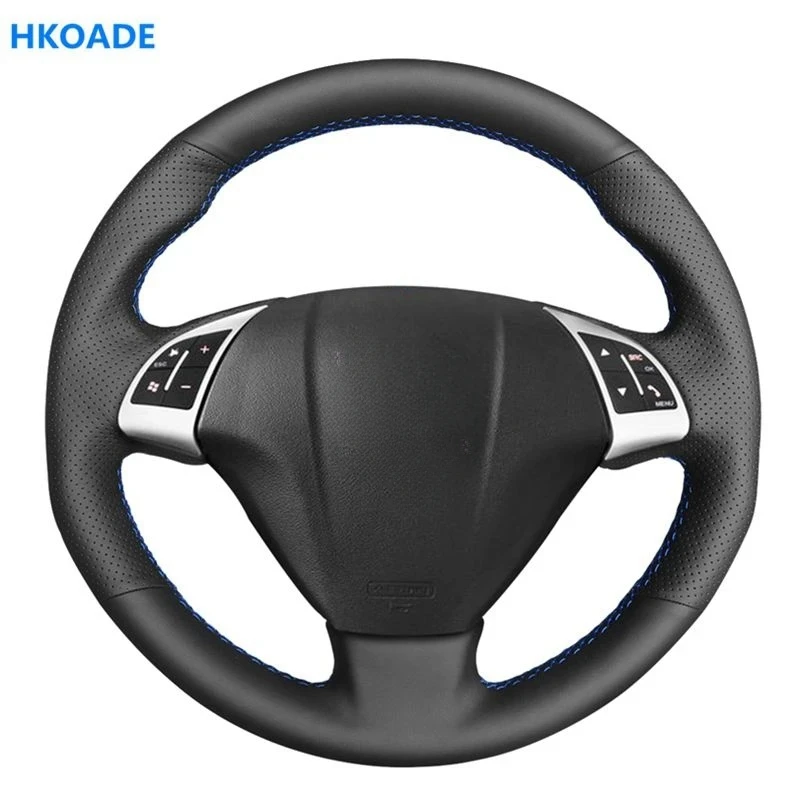 DIY Black Hige Soft Artificial Leather Steering Wheel Cover for Opel Combo Fiat Bravo Grande Punto Linea Qubo Doblo Punto