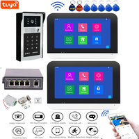 WIFI IP Video Intercom Tuya Smart APP Electric Lock Control Camera Video Door Phone With POE Switch Password RFID Audio Doorbell