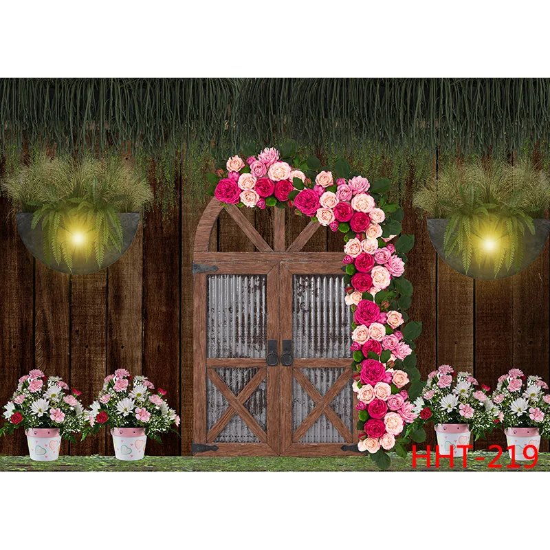 新生児の誕生日の背景、ポートレート背景、写真スタジオ、最初の誕生日パーティー、風船、花、HHT-06